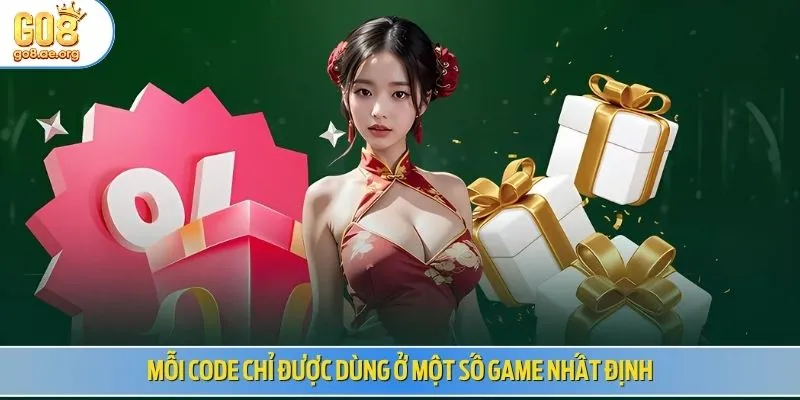 Mỗi code chỉ được dùng ở một số game nhất định